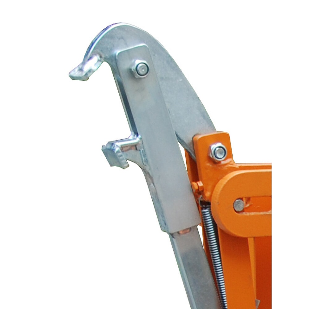 N° de l'image du produit 3 : Bauer® Pince à fûts pour fûts à couvercle en plastique, accessoire pour chariot élévateur, capacité de charge 800 kg, RAL 2000 jaune-orange