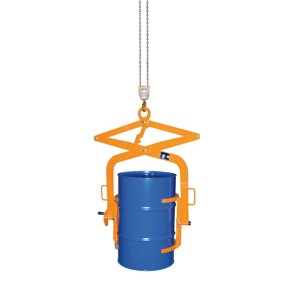 N° de l'image du produit 2 : Bauer® Pince à fûts avec fonction pince pour fûts en acier de 60 litres, capacité de charge 100 kg, galvanisée à chaud