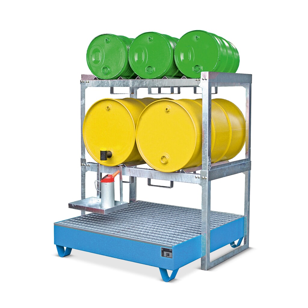 Bauer® Système de rayonnage à fûts modulaire, H x l x P 780 x 1 310 x 800 mm, pour 2 fûts à 200 l N° de l'image du produit 3 : Bauer® Système de rayonnage à fûts modulaire, H x l x P 780 x 1 310 x 800 mm, pour 2 fûts à 200 l