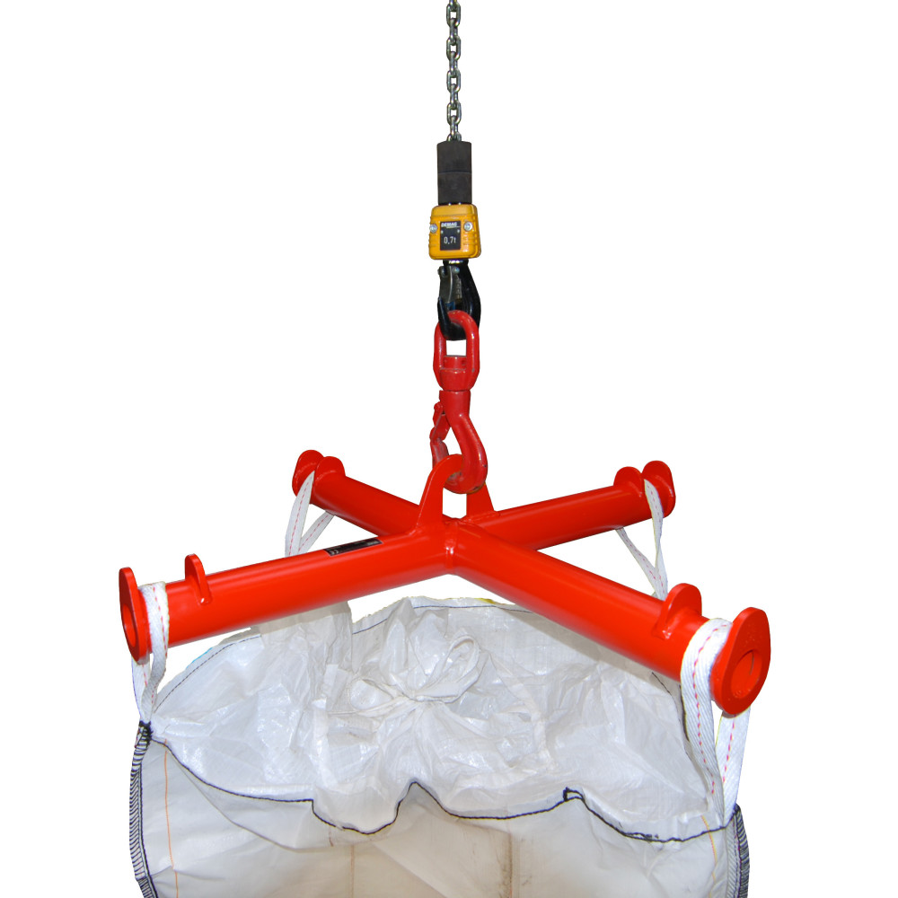 N° de l'image du produit 2 : Bauer® Traverse de levage pour Big-Bag, capacité de charge 2 000 kg, peinte, RAL 3000 rouge feu