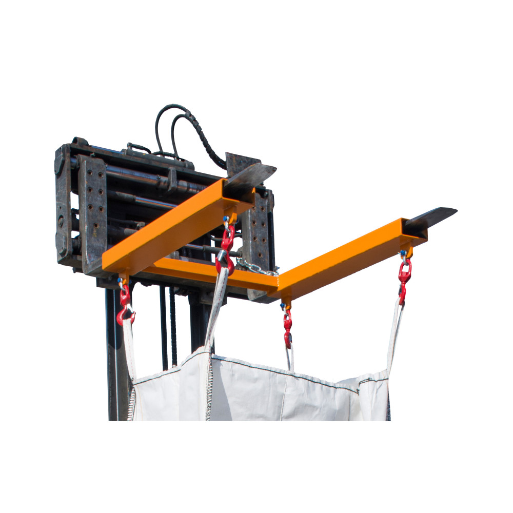 N° de l'image du produit 2 : Bauer® Traverse de levage pour Big-Bag, spécial chariot avec 4 crochets à émerillon, capacité de charge 1 250 kg, peinte, RAL 2000 jaune orange