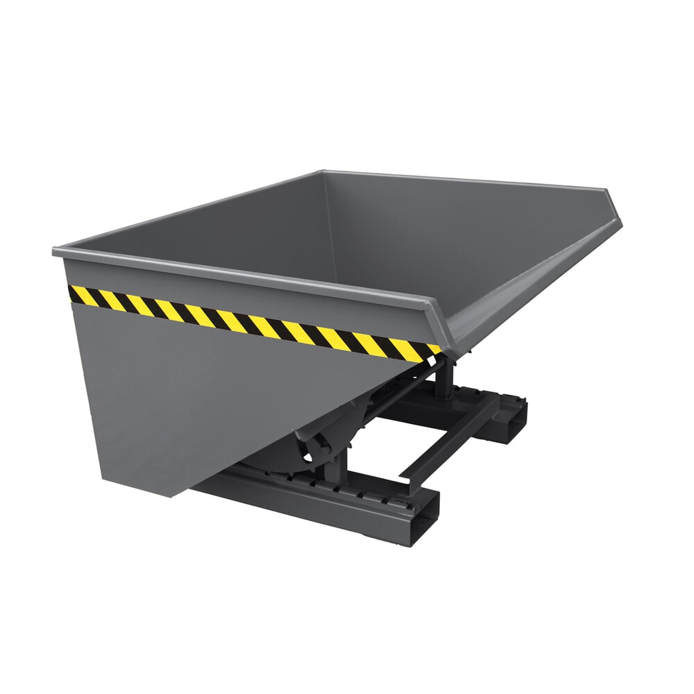 N° de l'image du produit 1 : Eichinger® Benne basculante pour charges lourdes avec patins de roulement, 1500 kg, 1250 litres, gris anthracite