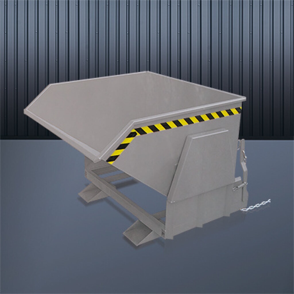 Illustration du produit: Eichinger® Benne basculante pour charges lourdes avec patins de roulement protégés, 1 500 kg, 800 litres, galvanisée à chaud