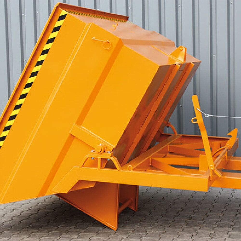 N° de l'image du produit 2 : Benne basculante Eichinger® extra large et robuste, 2 500 kg, 3 000 litres, orangé pur