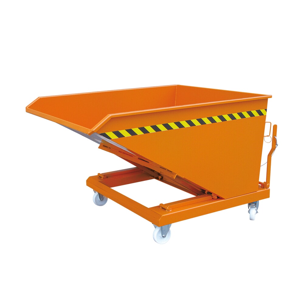 N° de l'image du produit 1 : Benne basculante Eichinger® hauteur de construction faible, 1 000 kg, 300 litres, orangé pur