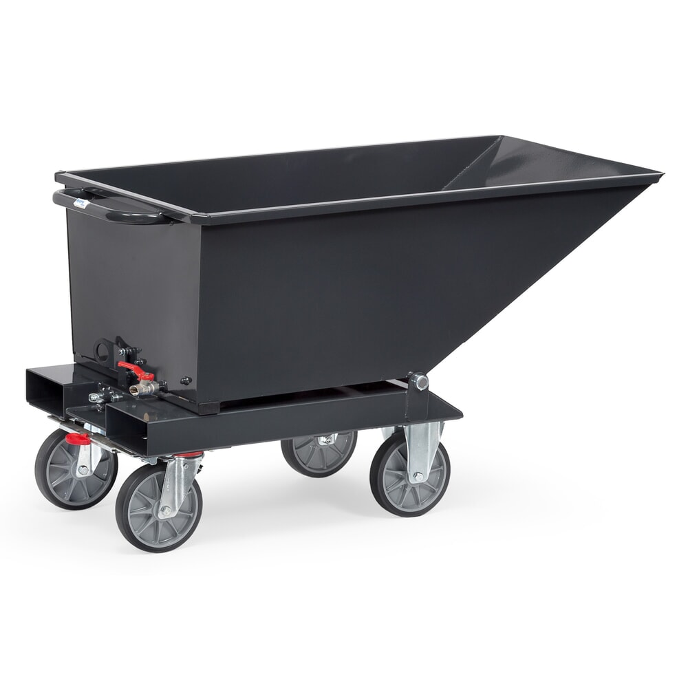 N° de l'image du produit 3 : Benne basculante fetra® avec robinet de vidange, volume 0,25 m³, RAL 7016 gris anthracite