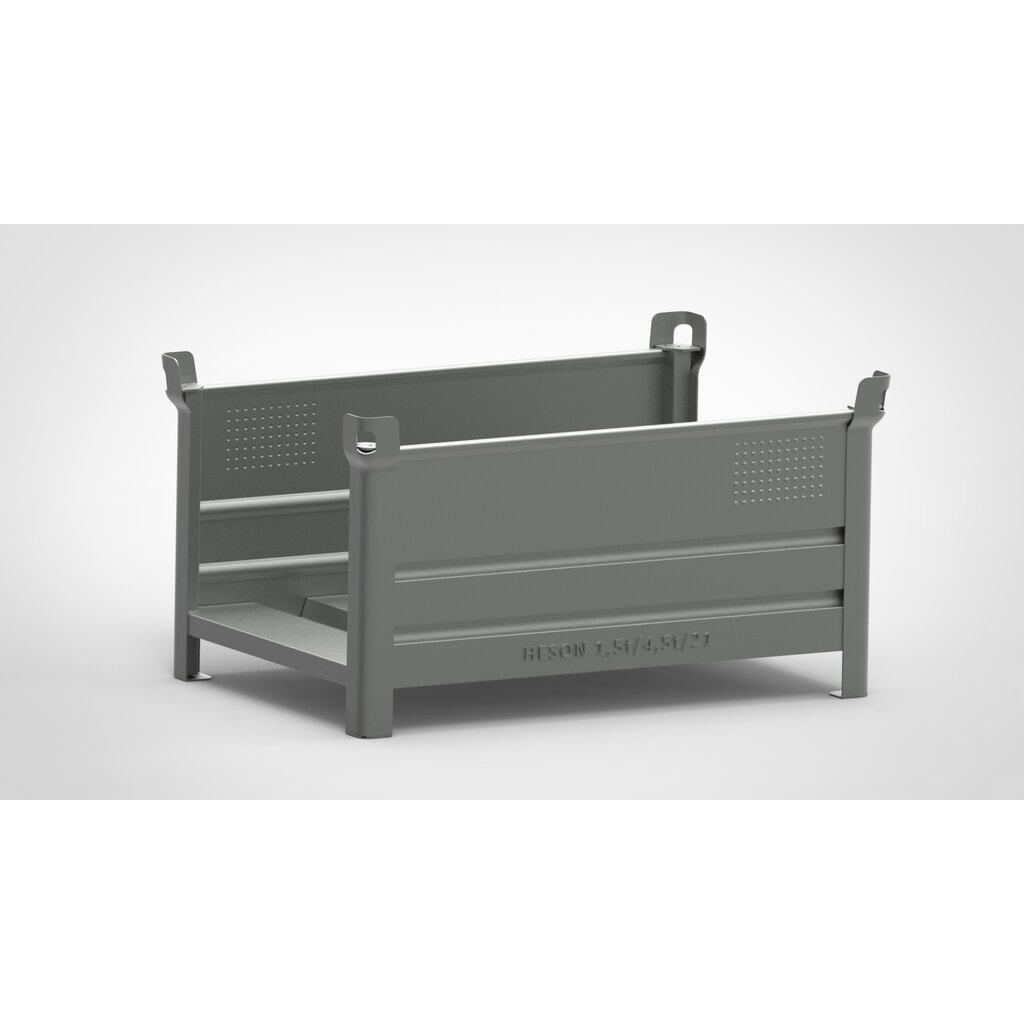 Berceau empilable HESON® pour charges longues, 2 côtés ouverts, galvanisé à chaud