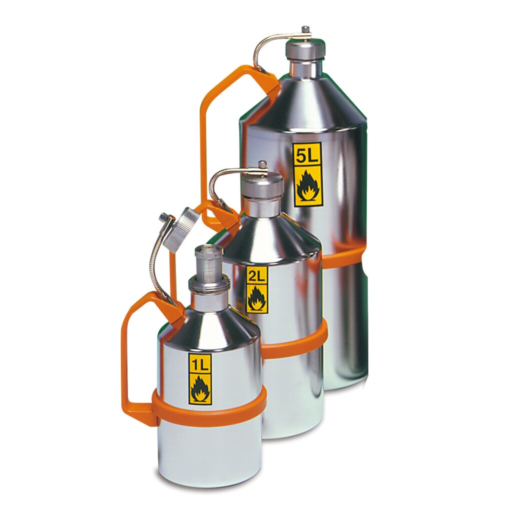 Pot de sécurité en acier inoxydable, avec fermeture coulissante, 1 litre Illustration du produit: Pot de sécurité en acier inoxydable, avec fermeture coulissante, 1 litre