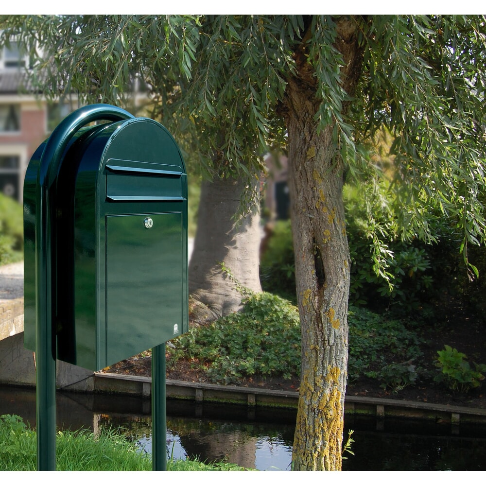 N° de l'image du produit 3 : Boîte aux lettres avec ouverture d’insertion Bobi, H x l x L 500 x 320 x 210 mm, acier galvanisé, vert