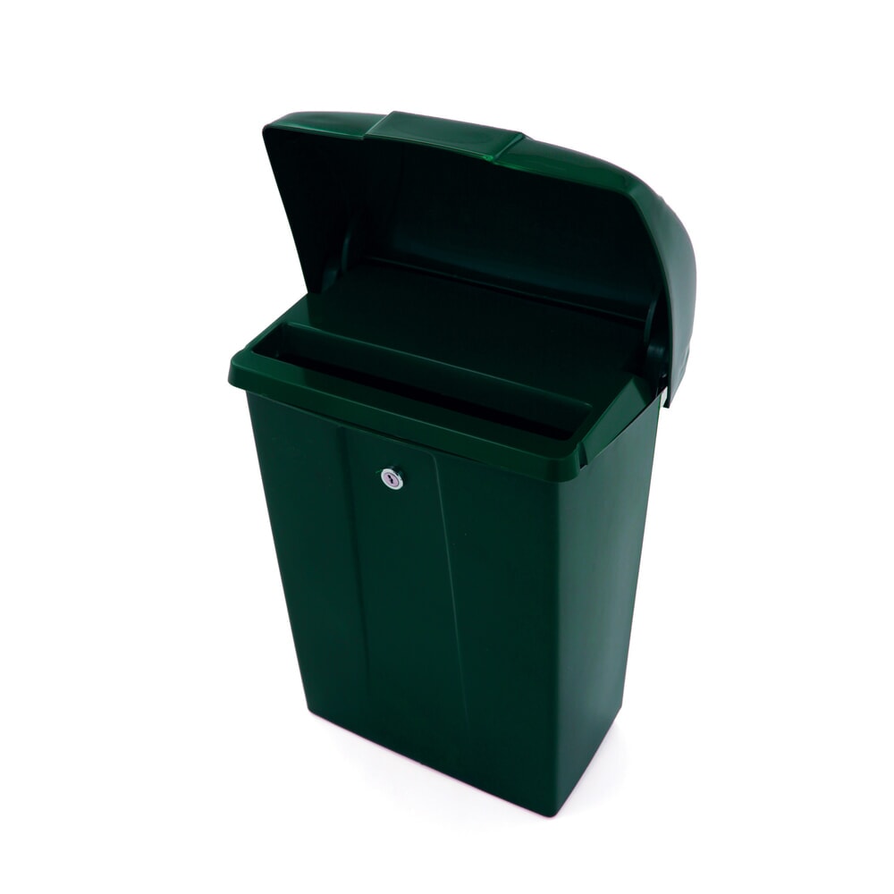 N° de l'image du produit 3 : Boîte aux lettres en plastique avec couvercle de protection, verrouillable, vert