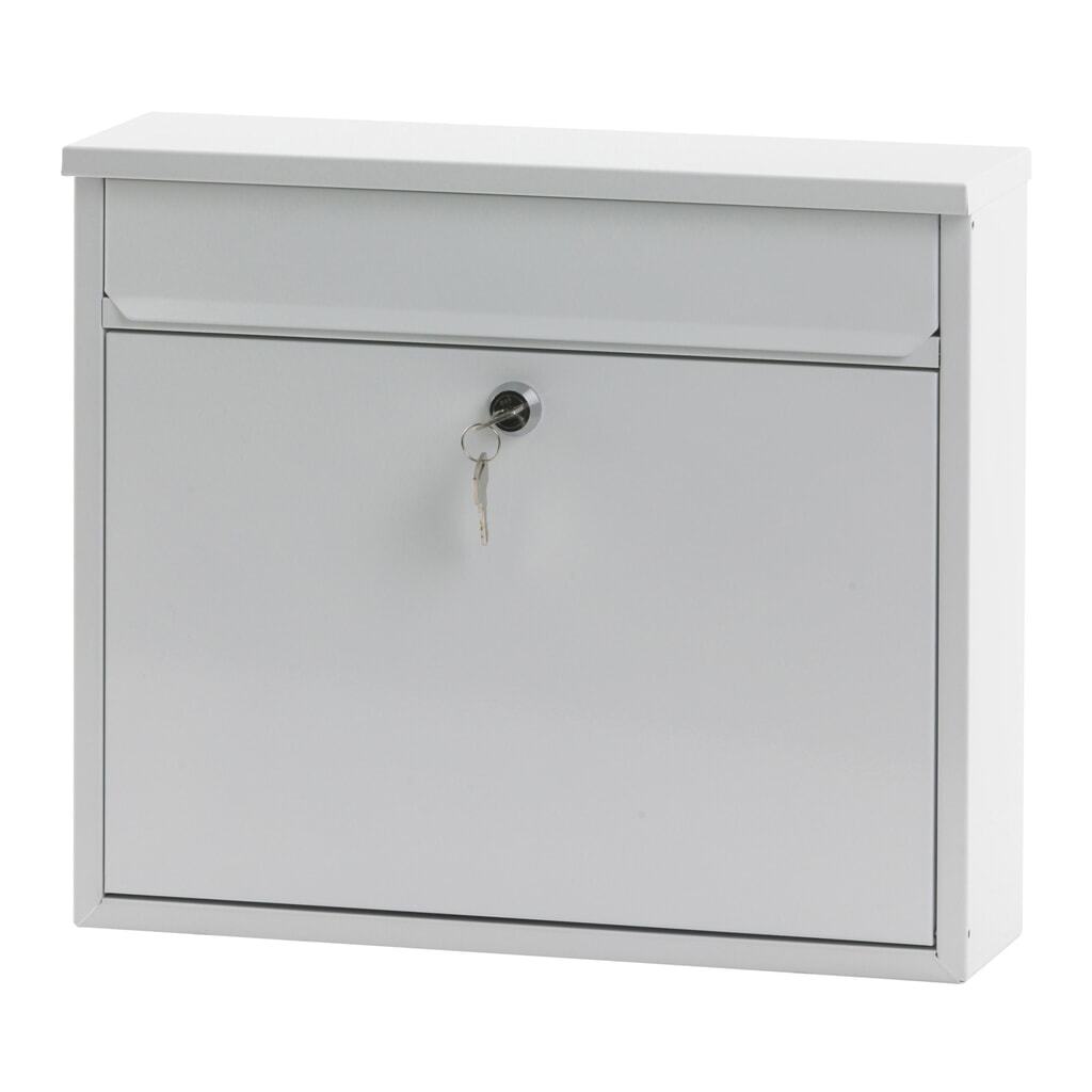 Illustration du produit: Boîte aux lettres murale Granadan, avec serrure à cylindre, en acier galvanisé, blanc