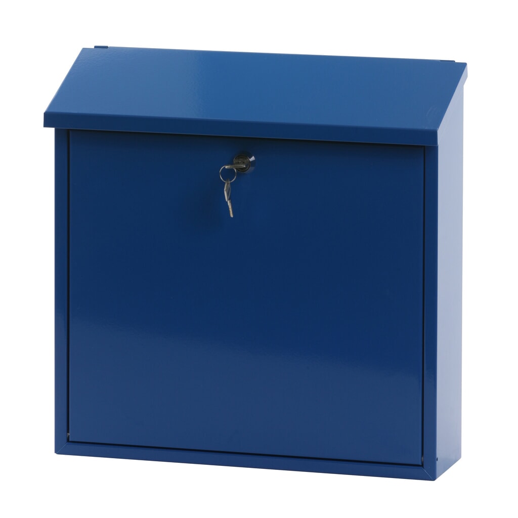 Boîte aux lettres murale Malagan, avec serrure à cylindre, en acier galvanisé, bleu Illustration du produit: Boîte aux lettres murale Malagan, avec serrure à cylindre, en acier galvanisé, bleu