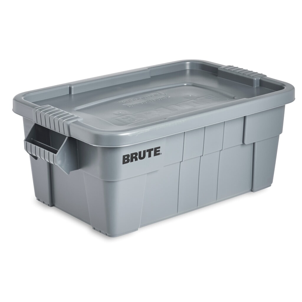 Boîte de stockage Brute Rubbermaid®, en polyéthylène, avec couvercle à encliquetage, 53 litres, gris Illustration du produit: Boîte de stockage Brute Rubbermaid®, en polyéthylène, avec couvercle à encliquetage, 53 litres, gris