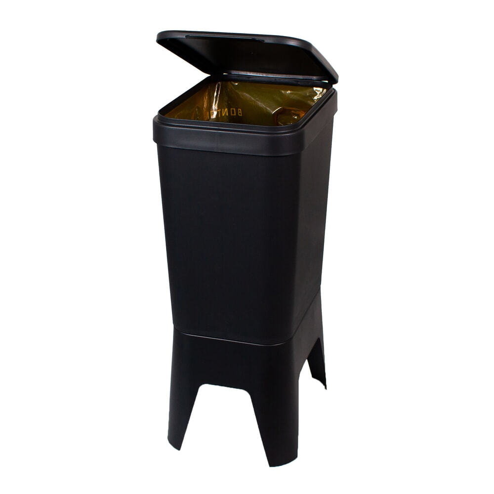 N° de l'image du produit 2 : Poubelle Circubin BON TON, en polypropylène 100 % recyclé, 40 litres, avec couvercle, anthracite