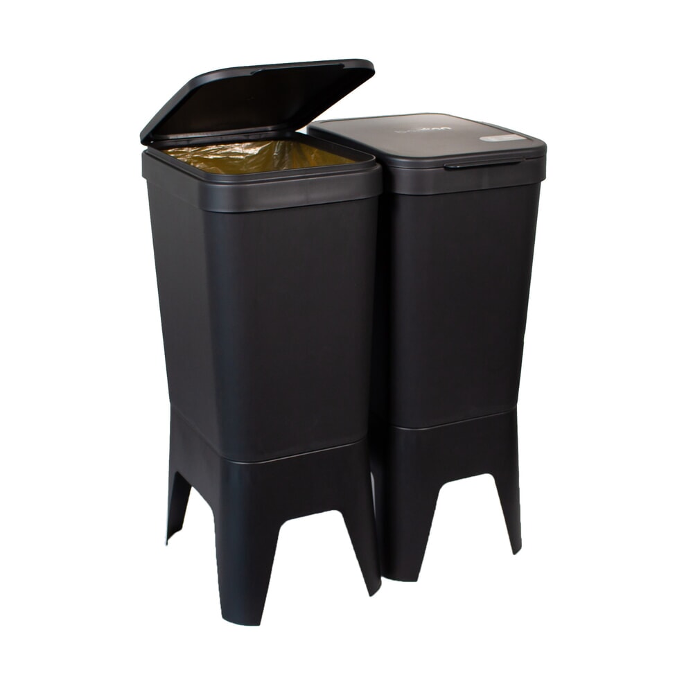 N° de l'image du produit 7 : Poubelle Circubin BON TON, en polypropylène 100 % recyclé, 40 litres, avec couvercle, anthracite