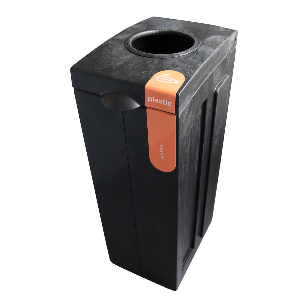 Poubelle avec ouverture d’insertion Original BON TON, en polypropylène 100 % recyclé, 70 litres, gris Illustration du produit: Poubelle avec ouverture d’insertion Original BON TON, en polypropylène 100 % recyclé, 70 litres, gris