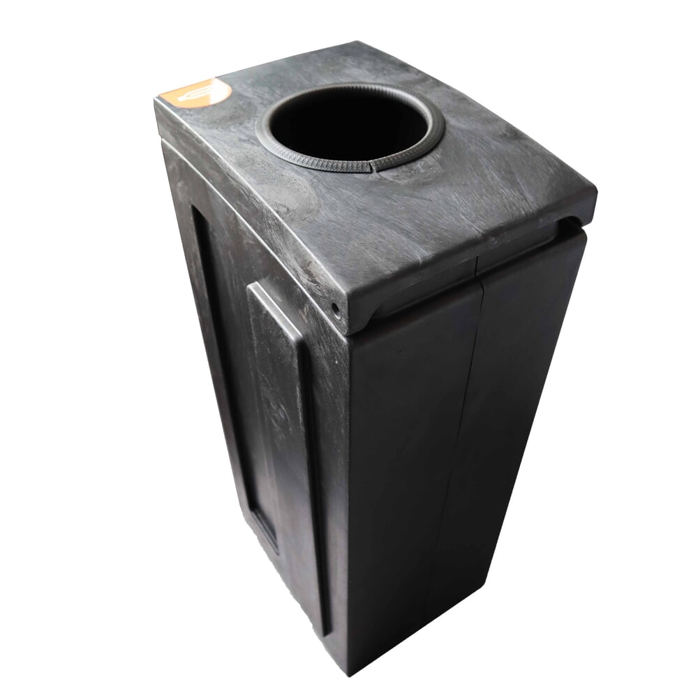 N° de l'image du produit 2 : Poubelle avec ouverture d’insertion Original BON TON, en polypropylène 100 % recyclé, 70 litres, gris