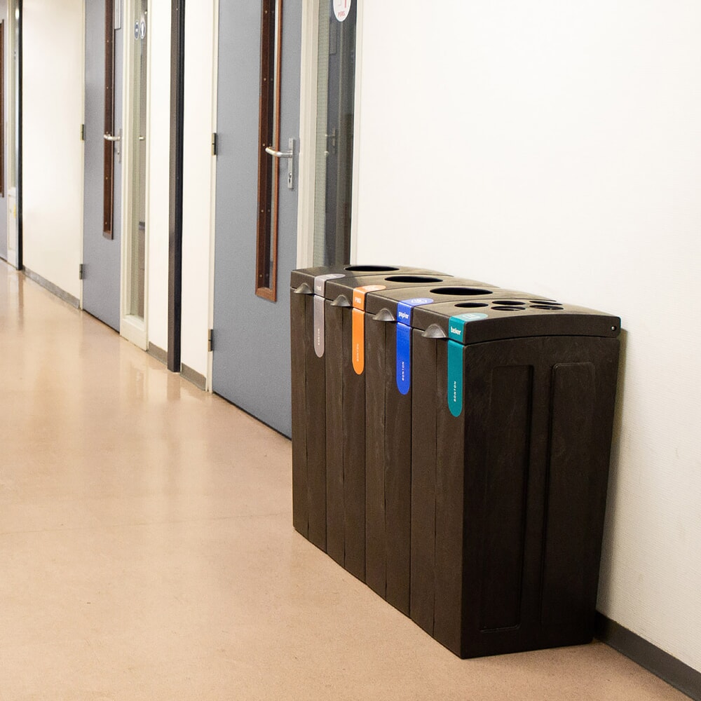 N° de l'image du produit 4 : Poubelle avec ouverture d’insertion Original BON TON, en polypropylène 100 % recyclé, 70 litres, gris