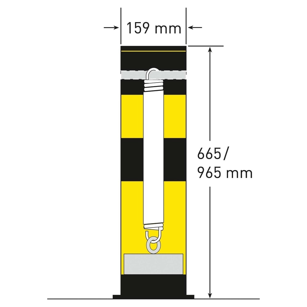N° de l'image du produit 5 : MORAVIA Borne de protection inclinable Swing, pour l’extérieur, HxØ 655 x 159 mm