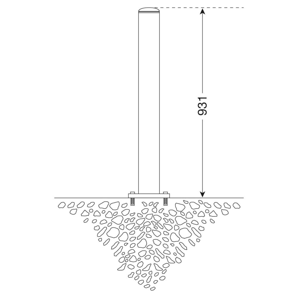 N° de l'image du produit 2 : Borne en acier inoxydable MILANO MORAVIA, à cheviller, fixe, H x Ø 931 x 60 mm