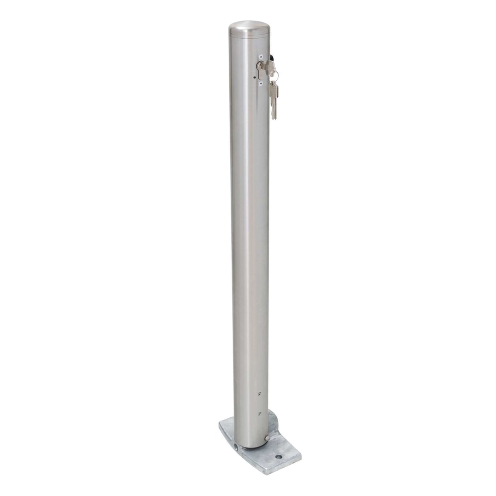 N° de l'image du produit 6 : Borne en acier inoxydable MILANO MORAVIA, à cheviller, rabattable, avec serrure à cylindre, H x Ø 925 x 76 mm