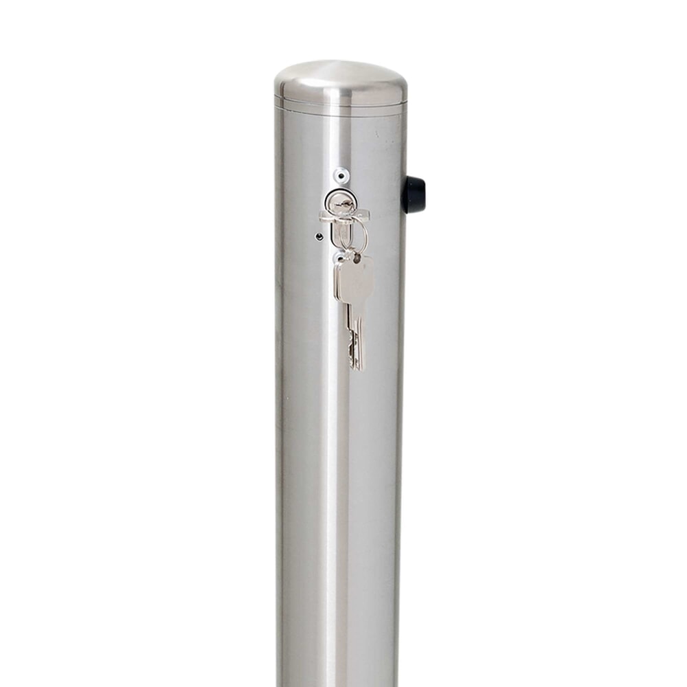 N° de l'image du produit 8 : Borne en acier inoxydable MILANO MORAVIA, à cheviller, rabattable, avec serrure à cylindre, H x Ø 925 x 76 mm