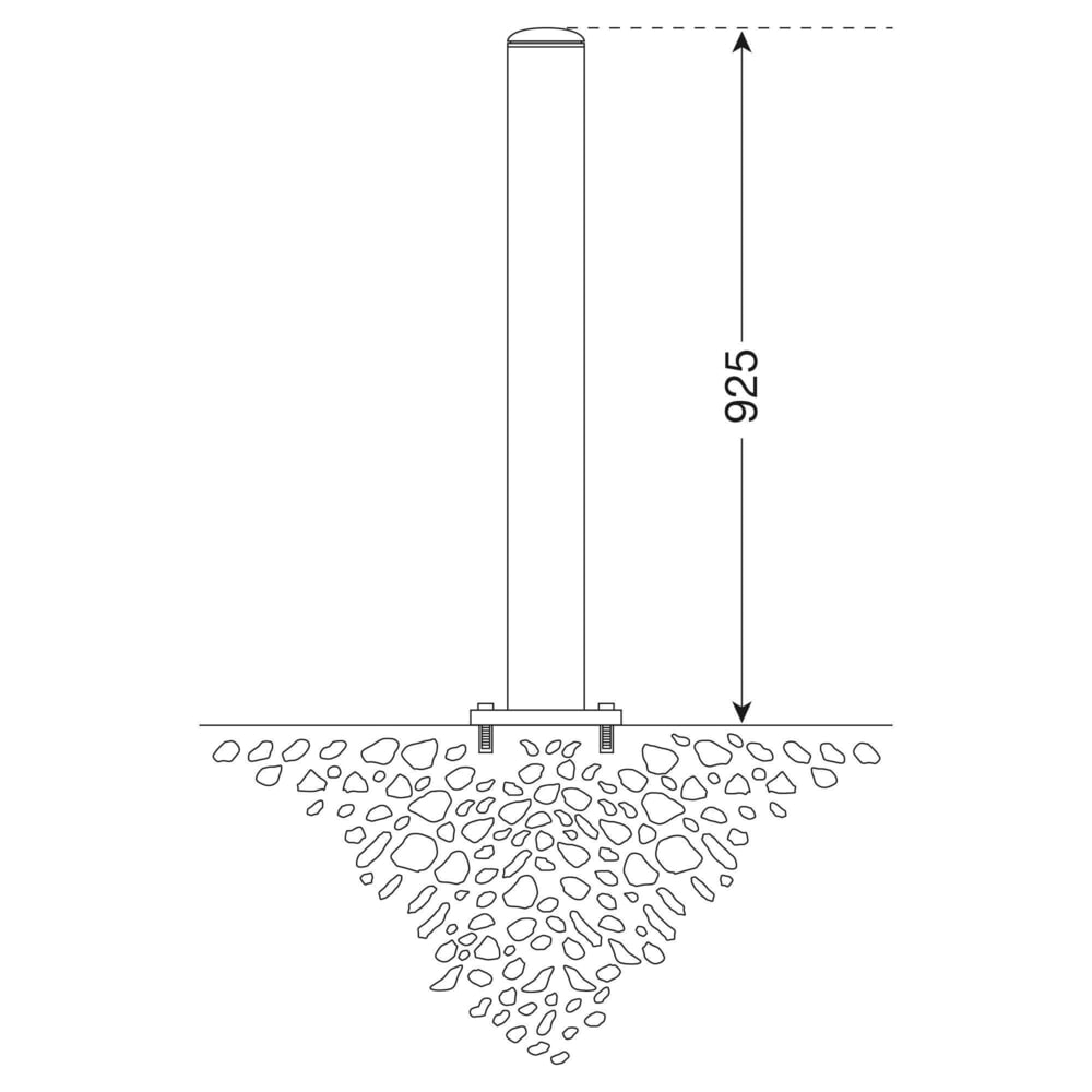 N° de l'image du produit 9 : Borne en acier inoxydable MILANO MORAVIA, à cheviller, rabattable, avec serrure à cylindre, H x Ø 925 x 76 mm