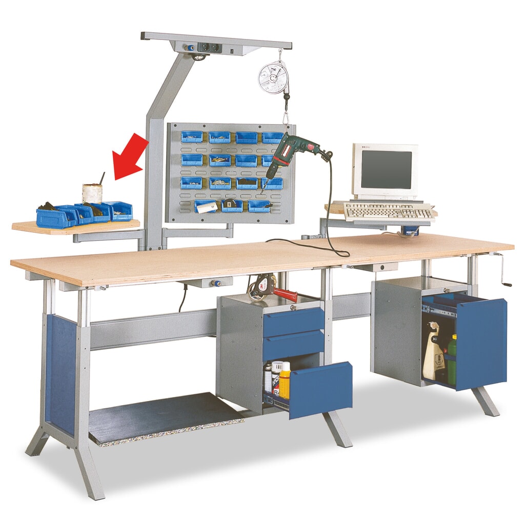 Illustration du produit: Bras pivotant avec plateau pour table de travail Bedrunka+Hirth, l x P 600 x 350 mm