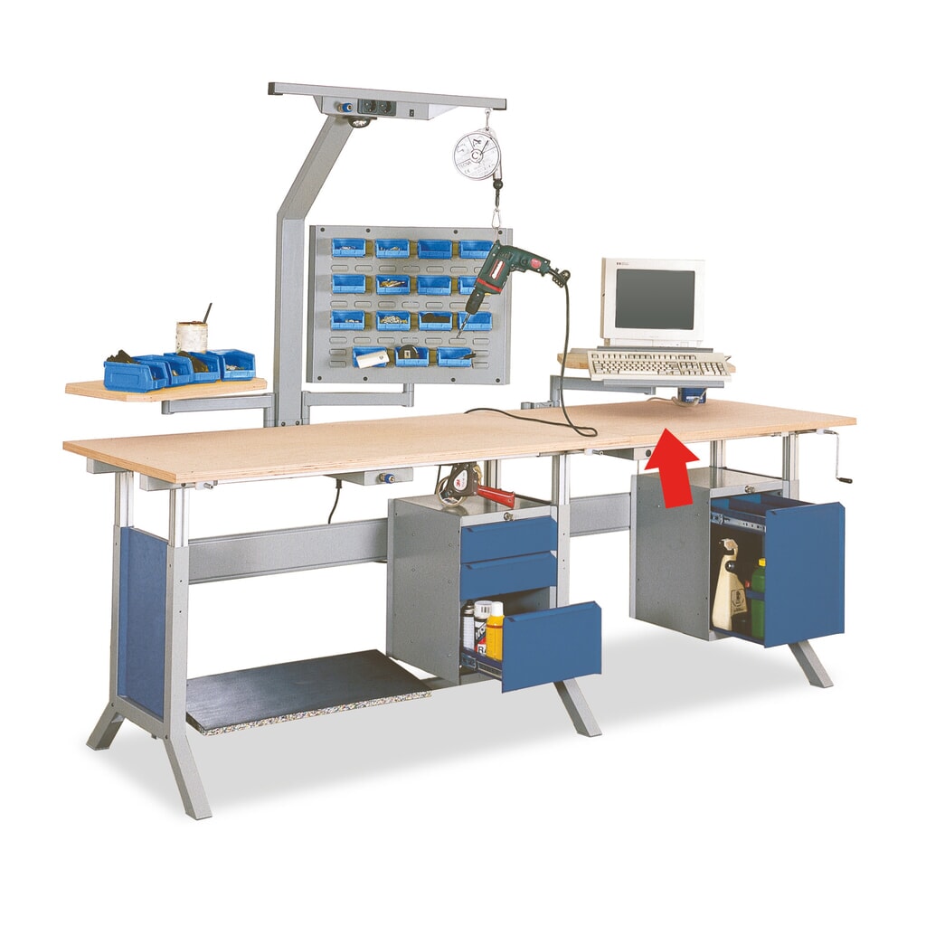 Bras pivotant avec support d'écran et support de clavier pour table de travail Bedrunka+Hirth, h x l x p 322 x 700 x 355 mm Illustration du produit: Bras pivotant avec support d'écran et support de clavier pour table de travail Bedrunka+Hirth, h x l x p 322 x 700 x 355 mm