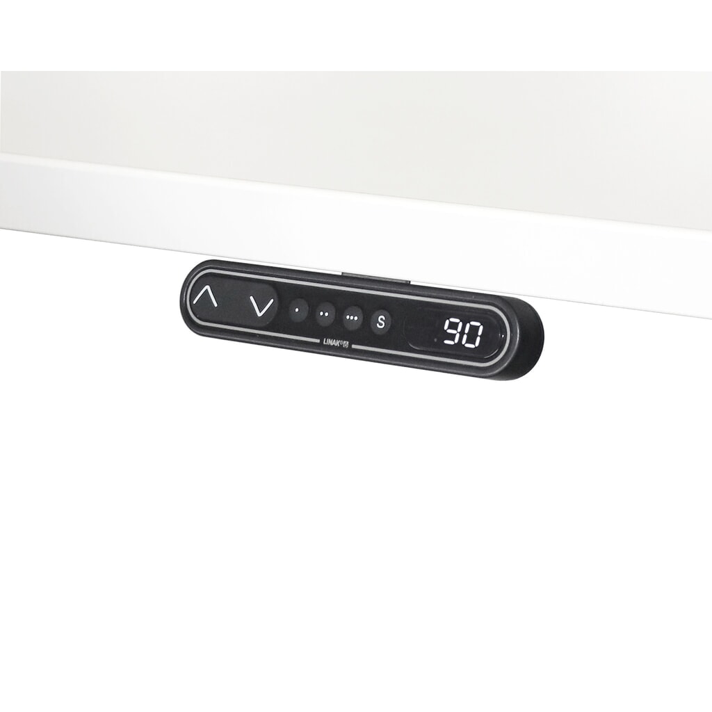N° de l'image du produit 8 : Bureau assis/debout Hammerbacher él.200 x 100 cm blanc