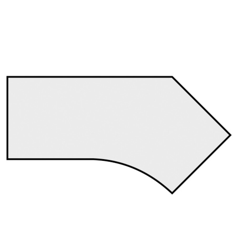 N° de l'image du produit 4 : Bureau professionnel Geramöbel réglable en hauteur manuellement, plateau de table en forme libre 135° à gauche, bâti à 4 pieds, L x P 2 166 x 1 130 mm, blanc