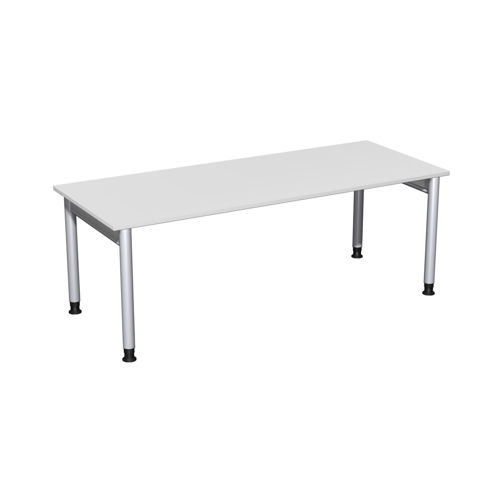 Illustration du produit: Bureau professionnel Geramöbel réglable en hauteur manuellement, bâti à 4 pieds, L x P 2 000 x 800 mm, gris clair