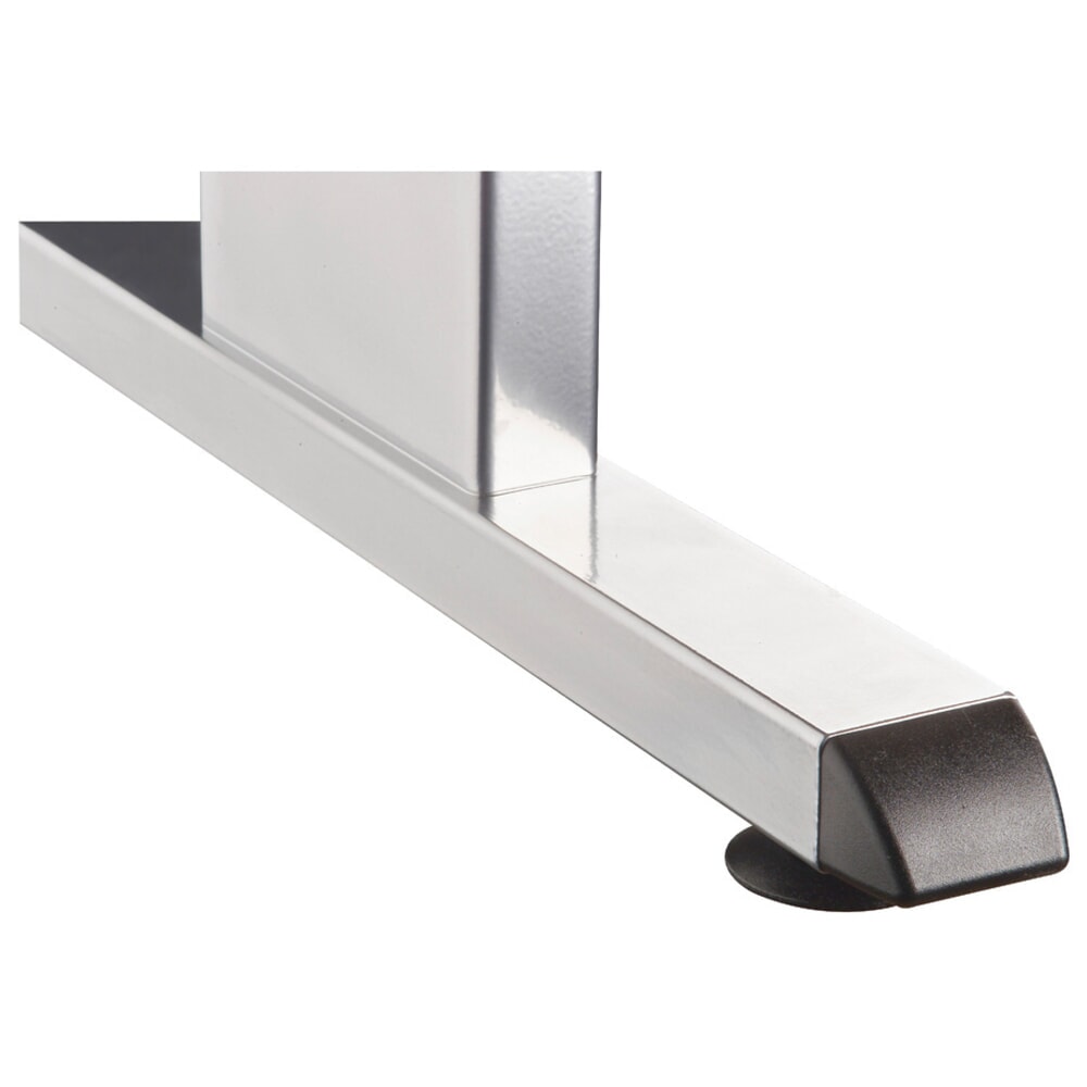N° de l'image du produit 5 : Bureau Hammerbacher Solid, réglable manuellement en hauteur, pied en C, L x P 1 600 x 800 mm, gris