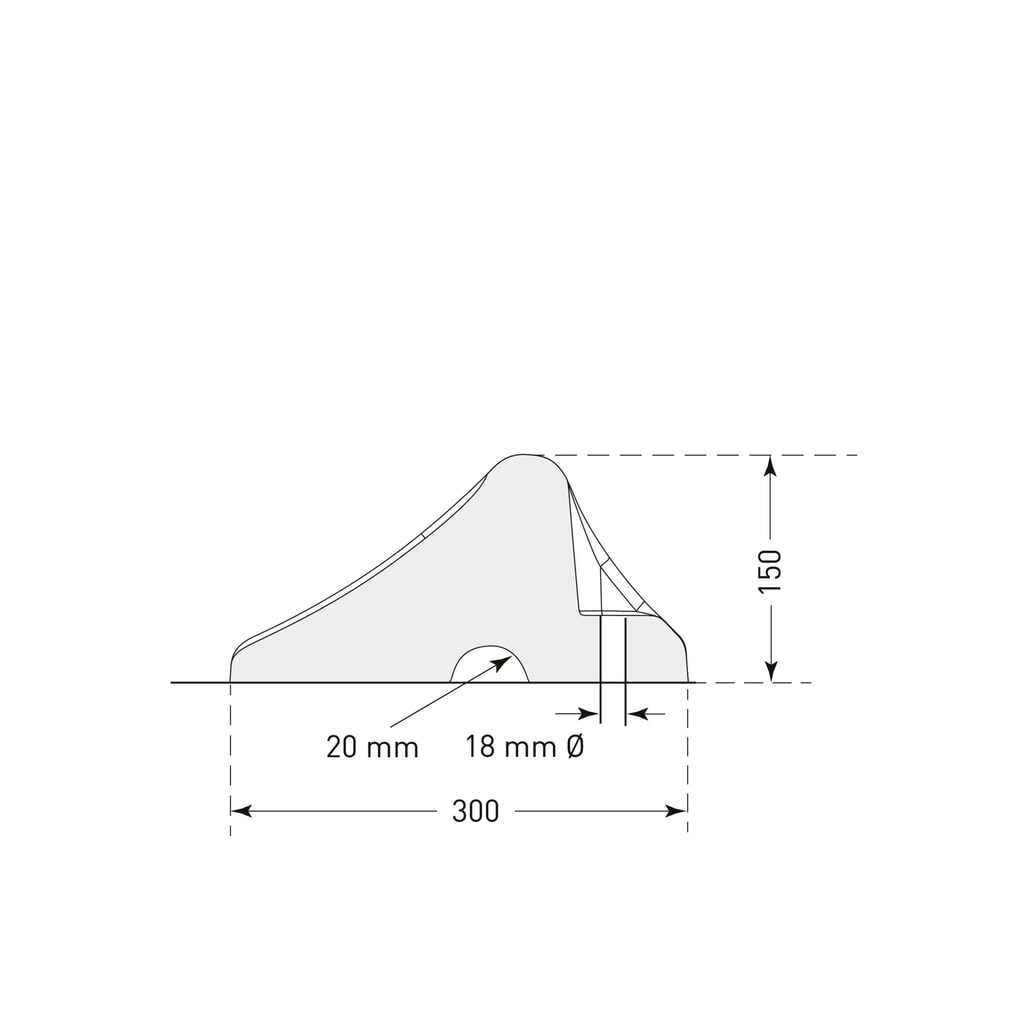 N° de l'image du produit 2 : Butée de parking Heavy Duty, noire, HxlxP 150 x 1 000 x 300 mm