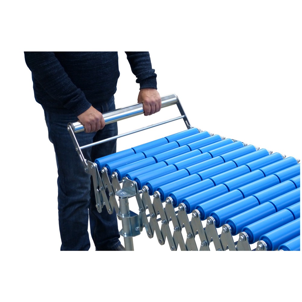 N° de l'image du produit 2 : Butée terminale pour convoyeur à roulettes ou à rouleaux à ciseaux, rabattable, largeur de convoyeur : 600 mm