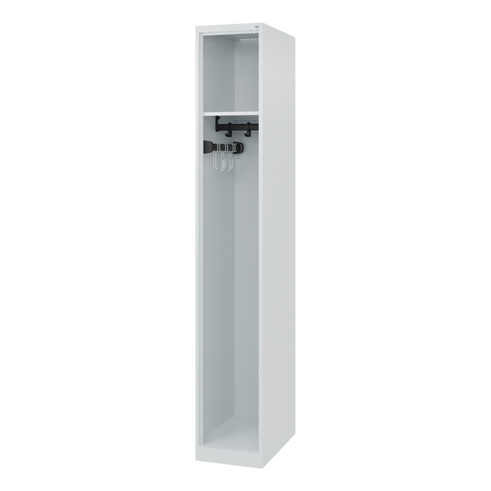 Illustration du produit: C+P Vestiaire pompier EXPERT, patins, 1 compartiment, HxlxP 1 850 x 300 x 500 mm, gris clair