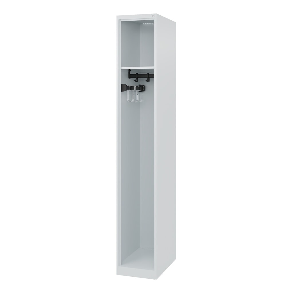 Illustration du produit: C+P Vestiaire pompier EXPERT, patins, 1 compartiment, HxlxP 1 850 x 300 x 500 mm, gris clair