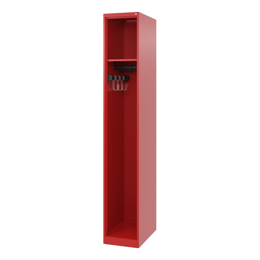 C+P Vestiaire pompier EXPERT, patins, 1 compartiment, HxlxP 1 850 x 300 x 500 mm, rouge feu Illustration du produit: C+P Vestiaire pompier EXPERT, patins, 1 compartiment, HxlxP 1 850 x 300 x 500 mm, rouge feu