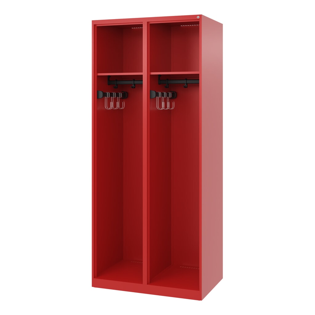 C+P Vestiaire pompier EXPERT, patins, 2 compartiments, HxlxP 1 850 x 800 x 500 mm, rouge feu Illustration du produit: C+P Vestiaire pompier EXPERT, patins, 2 compartiments, HxlxP 1 850 x 800 x 500 mm, rouge feu