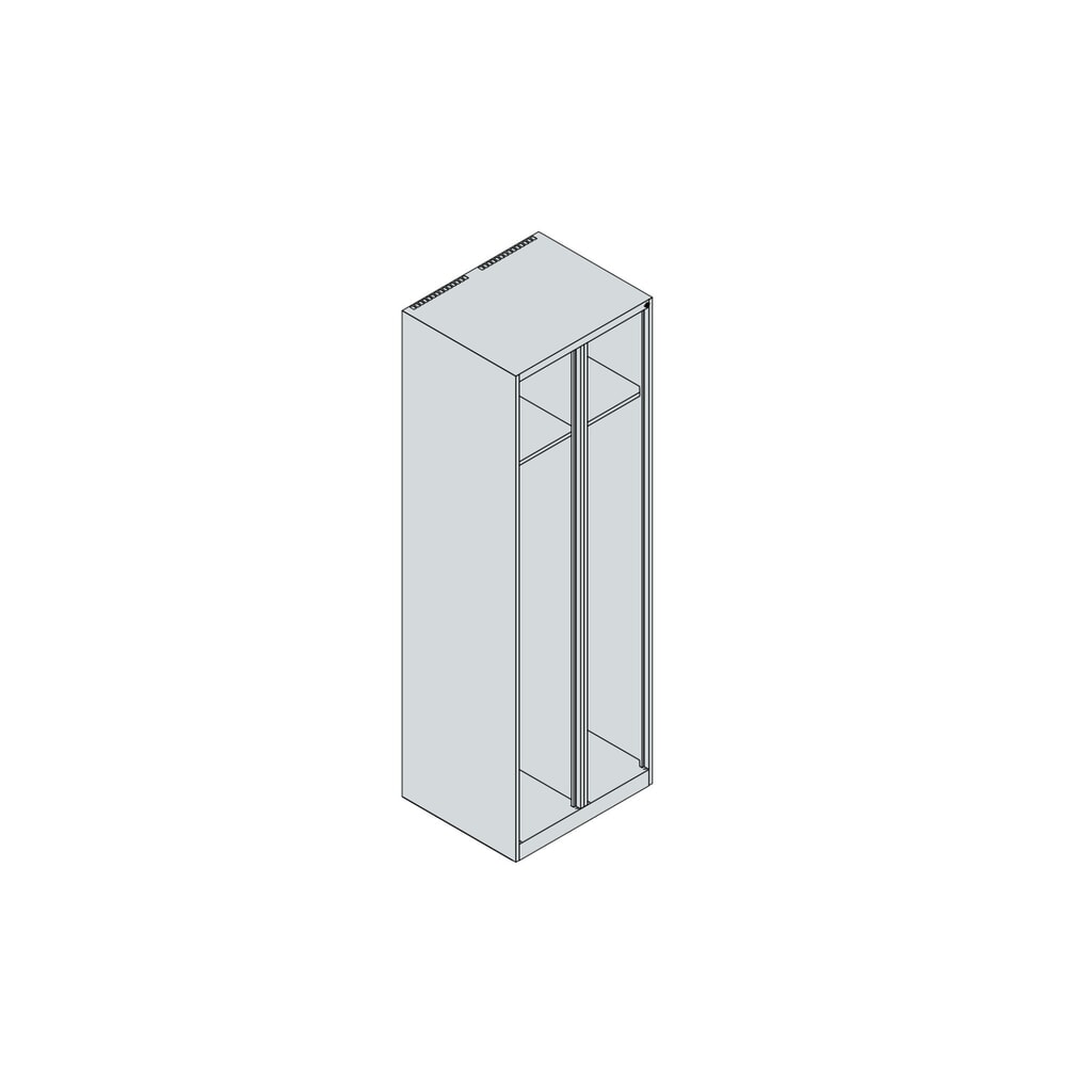 N° de l'image du produit 5 : C+P Vestiaire pompier EXPERT, pieds, 2 compartiments, HxlxP 1 850 x 600 x 500 mm, gris anthracite, avec support de casque