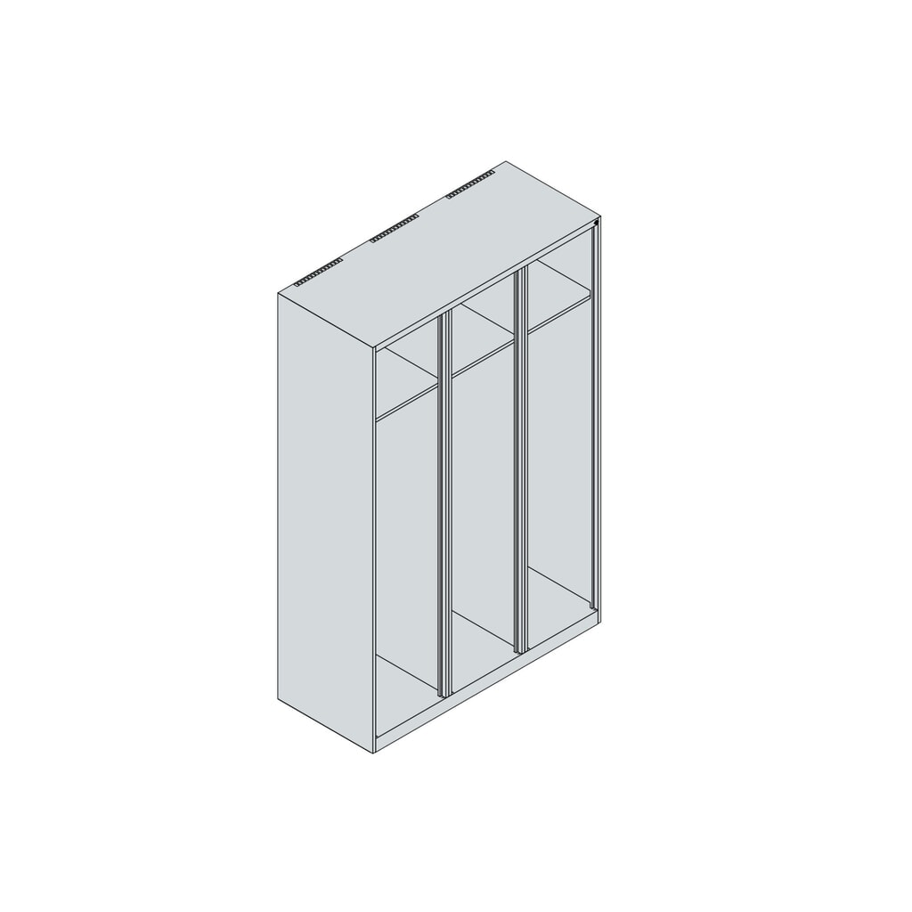 N° de l'image du produit 4 : C+P Vestiaire pompier EXPERT, socle, 3 compartiments, HxlxP 1 850 x 1 200 x 500 mm, gris clair, avec support de casque