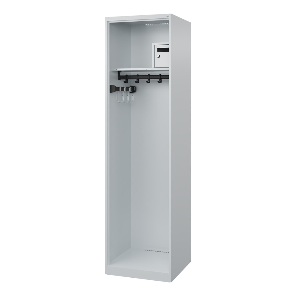 Illustration du produit: C+P Vestiaire pompier FLEXO, patins, 1 compartiment, HxlxP 1 850 x 500 x 500 mm, gris clair