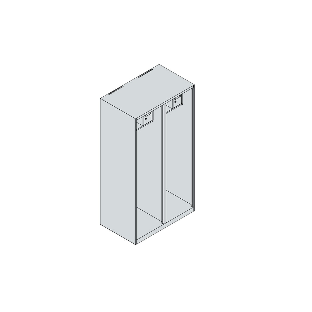 N° de l'image du produit 4 : C+P Vestiaire pompier FLEXO, patins, 2 compartiments, HxlxP 1 850 x 1 000 x 600 mm, gris anthracite