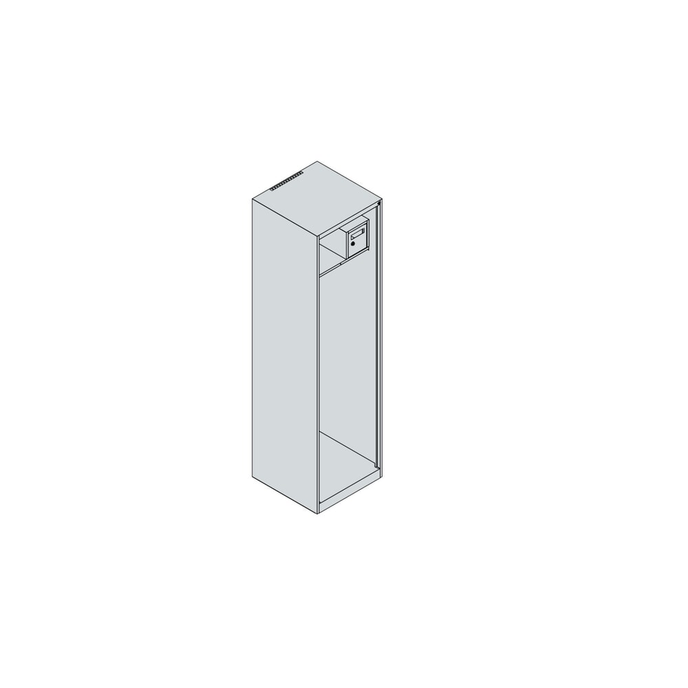 N° de l'image du produit 4 : C+P Vestiaire pompier FLEXO, socle, 1 compartiment, HxlxP 1 850 x 500 x 500 mm, gris clair, avec support de casque