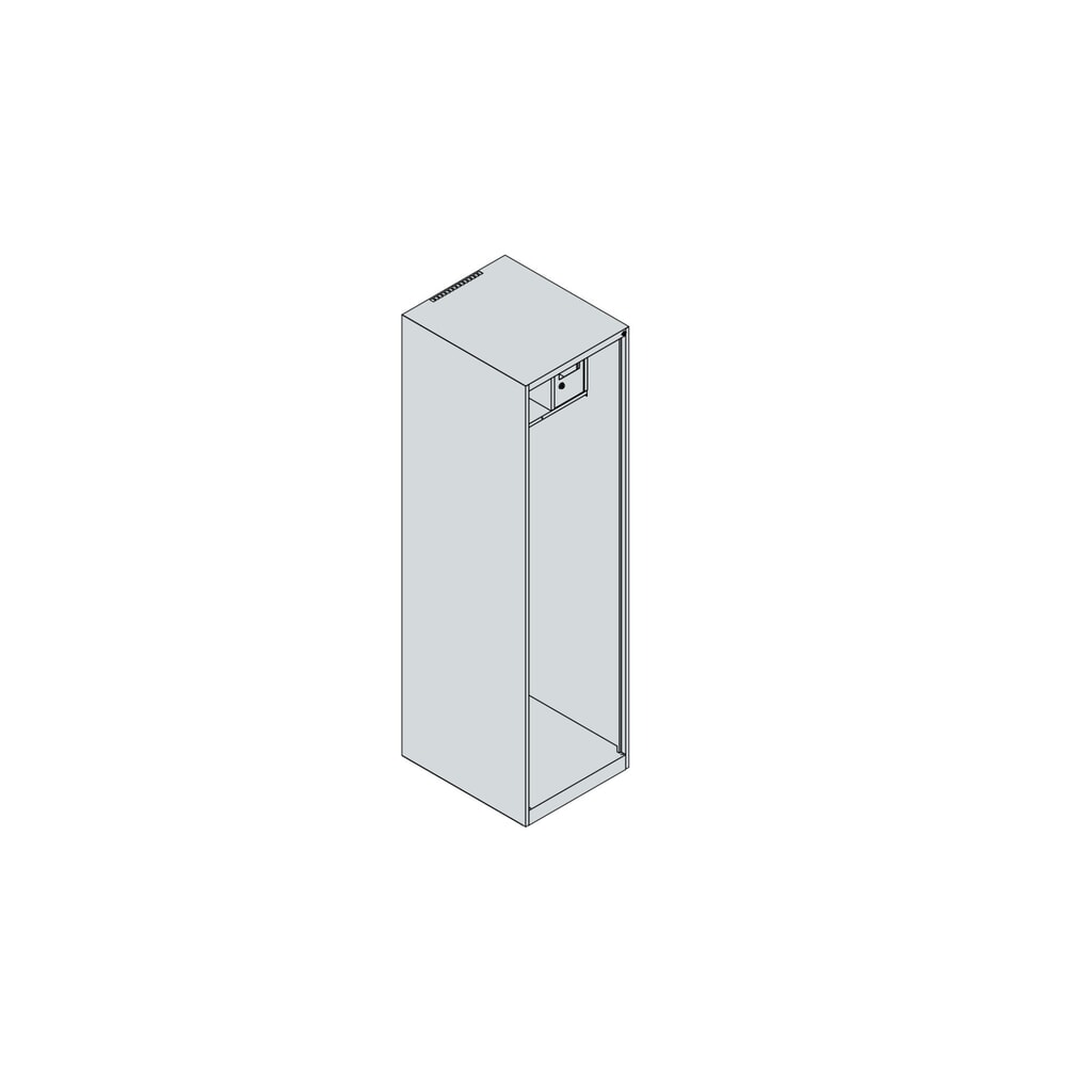 C+P Vestiaire pompier FLEXO, patins, 1 compartiment, HxlxP 1 850 x 500 x 600 mm, gris clair N° de l'image du produit 4 : C+P Vestiaire pompier FLEXO, patins, 1 compartiment, HxlxP 1 850 x 500 x 600 mm, gris clair