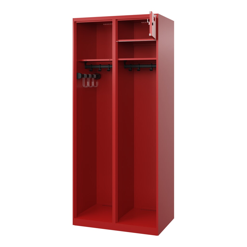 C+P Vestiaire pompier KOMBI Open, patins, 1 compartiment, HxlxP 1 850 x 800 x 500 mm, rouge feu Illustration du produit: C+P Vestiaire pompier KOMBI Open, patins, 1 compartiment, HxlxP 1 850 x 800 x 500 mm, rouge feu