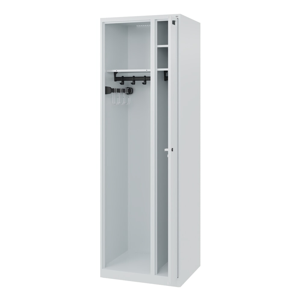 Illustration du produit: C+P Vestiaire pompier KOMBI, patins, 1 compartiment, HxlxP 1 850 x 600 x 500 mm, gris clair