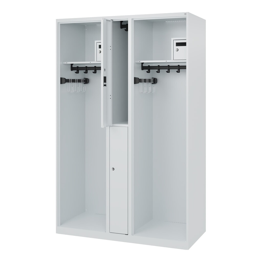 C+P Vestiaire pompier MAXI, patins, HxlxP 1 850 x 1 200 x 500 mm, gris clair Illustration du produit: C+P Vestiaire pompier MAXI, patins, HxlxP 1 850 x 1 200 x 500 mm, gris clair