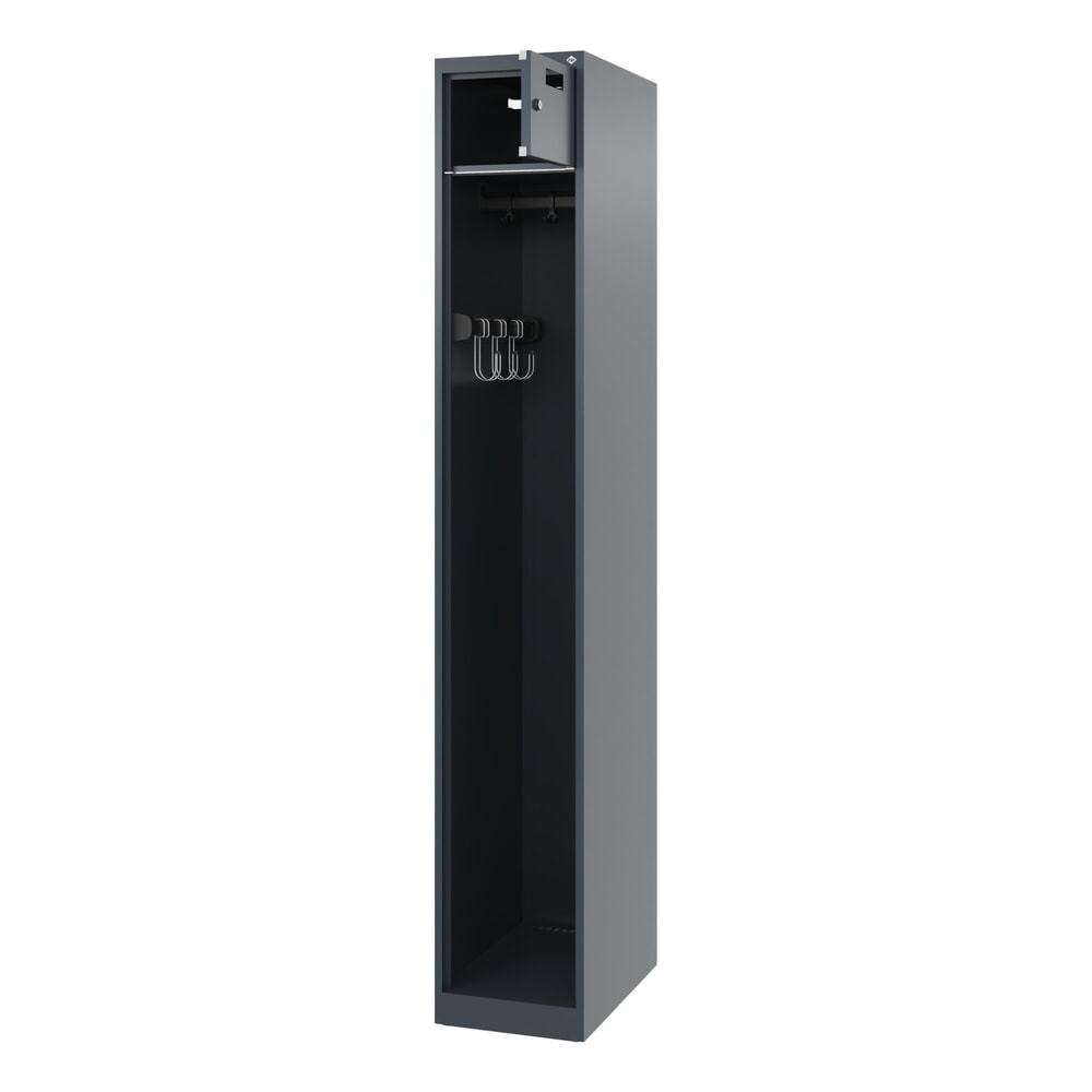 Illustration du produit: C+P Vestiaire pompier PRAKTUS, patins, 1 compartiment, HxlxP 1 850 x 300 x 500 mm, gris anthracite
