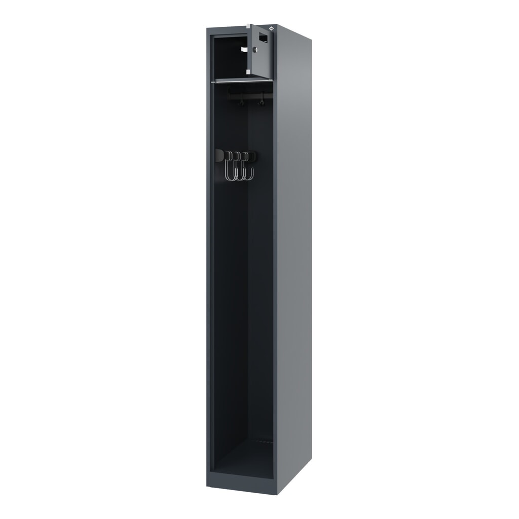 Illustration du produit: C+P Vestiaire pompier PRAKTUS, patins, 1 compartiment, HxlxP 1 850 x 300 x 500 mm, gris anthracite